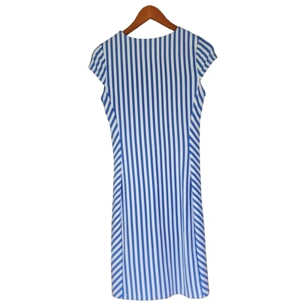 J. McLaughlin Helena Catalina Cloth Blue White Stripped Mini Dress Size XS - Picture 2 of 4